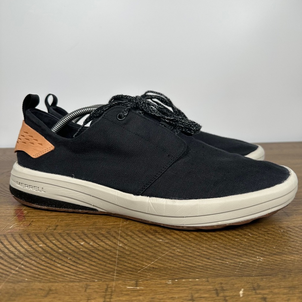 Merrell Shoes Mens 12 Black Gridway Canvas Vibram Casual Walking Sneakers